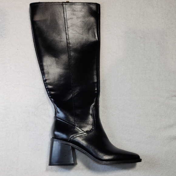Vince Camuto Sleek Black Leather Heeled Boots